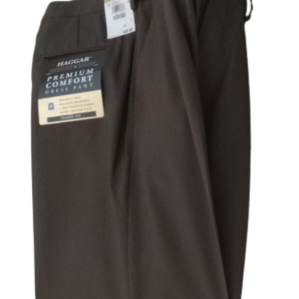 Haggar Men's Premium Comfort Classic Fit Dress Pants - Dark Brown 38x30 NWT
